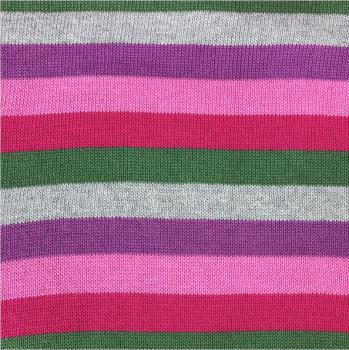 Strickstoff - Streifen - Baumwolle - grün/pink